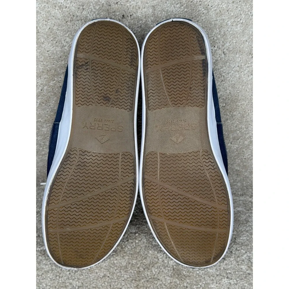 Sperry Boat Shoes Mens 8 Blue Grey Excellent STS15305 Memory Foam Sneakers